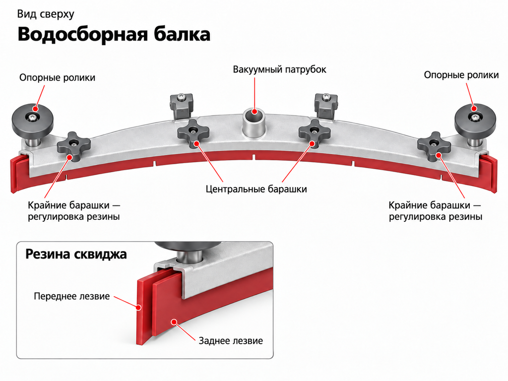Как выбрать резину для водосборной балки поломоечной машины